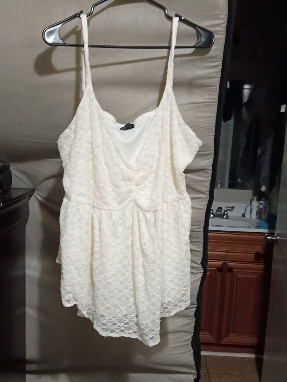 torrid Cream Lace Chemise with Spaghetti Straps